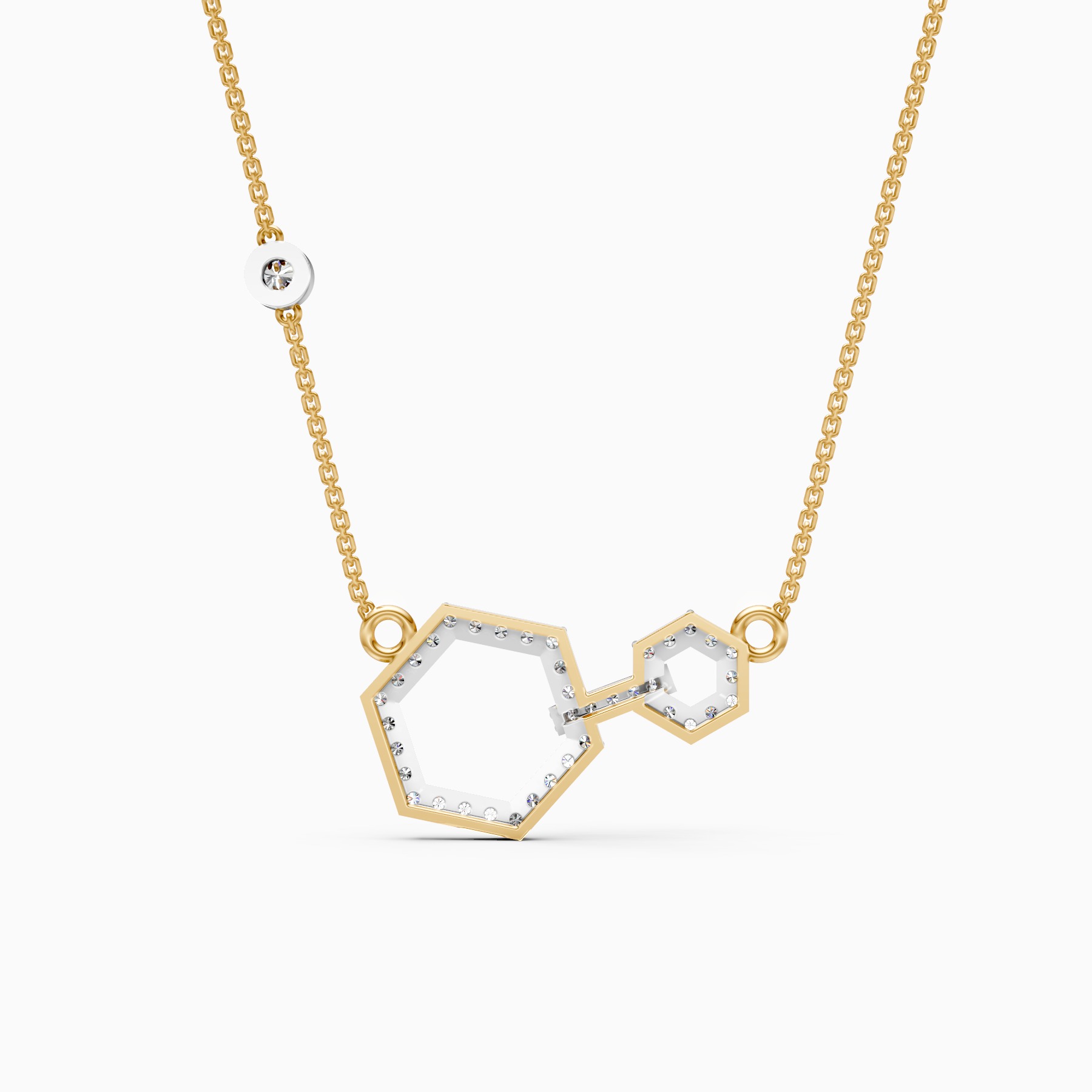 Modern Hexagon Lab Grown Diamond Pendant
